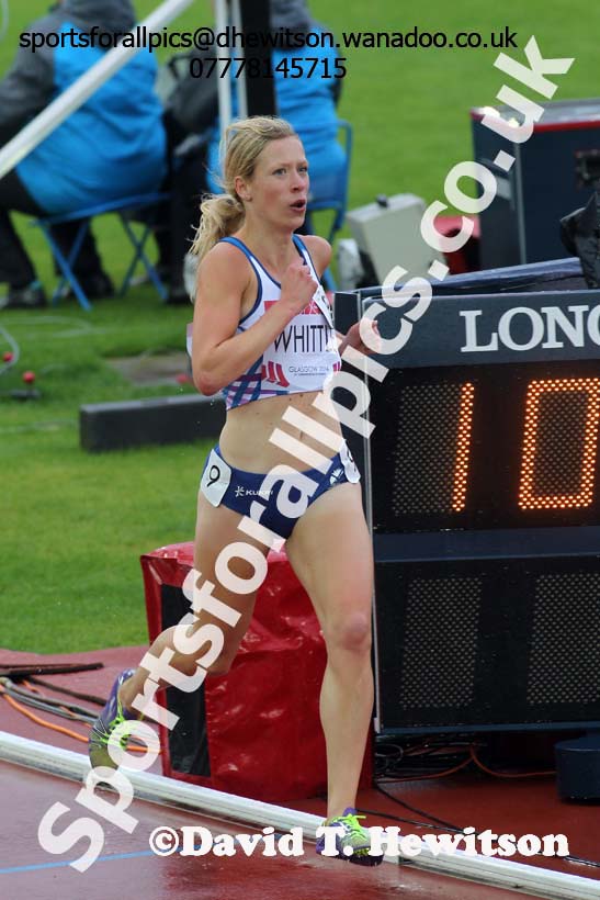Laura Whittle (Scotland) in the womens 5000 metres at the Commonwealth Games, Glasgow. Photo: David T. Hewitson/Sports for All Pics